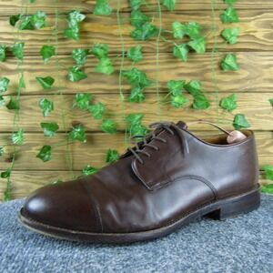J. Crew Ludlow Men 11D Brown Leather Cap Toe Oxford Dress Shoes Classic Formal